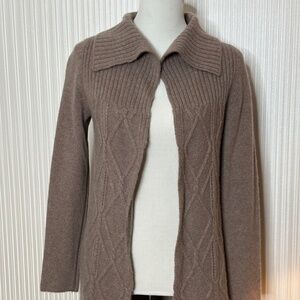 Marisa Christina vintage mauve 2 ply cashmere open cardigan